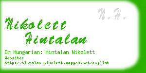 nikolett hintalan business card